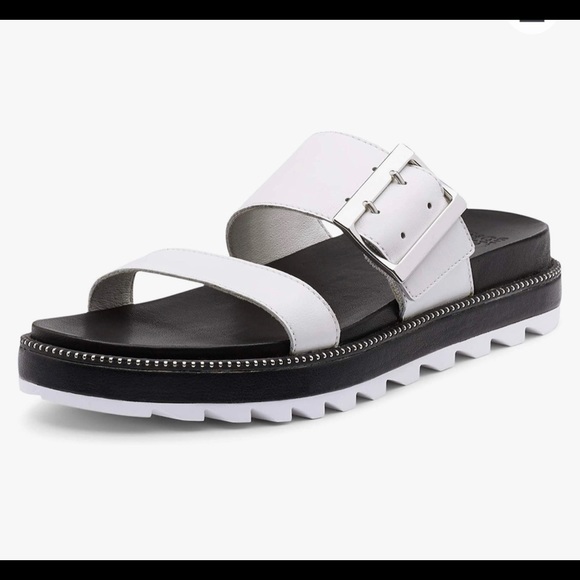 SOREL ROAMING BUCKLE SLIDE SANDAL WHITE Size: V - Picture 7 of 8